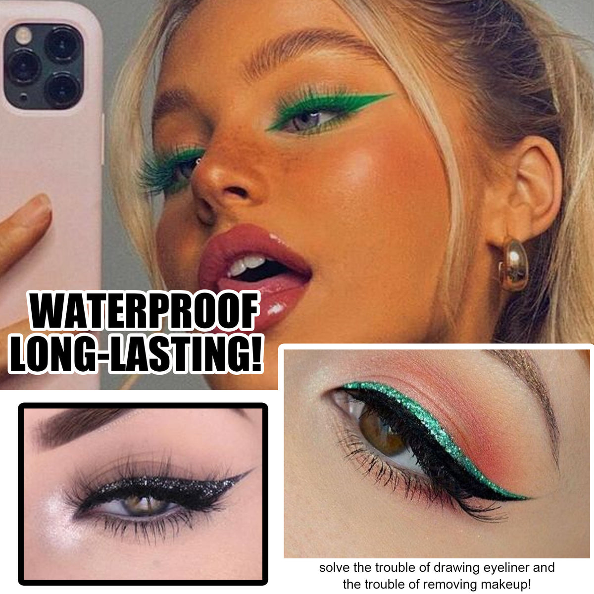 Stickers Eyeliner autocollant Glitter européen et américain Faux cils