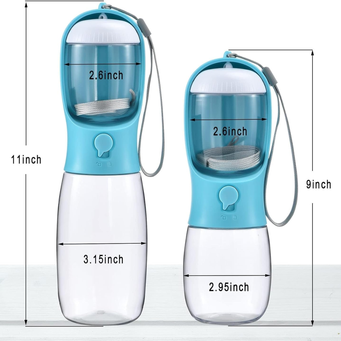 Travel Dog Water Bottle with Kibble Compartment