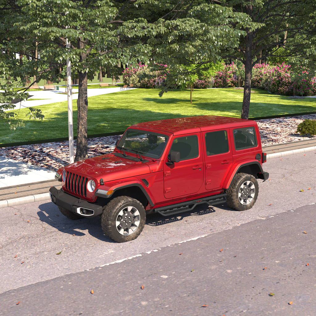 Tables de course en poudre de 6 pouces marches latérales pour 2018- Jeep Wrangler JL 4 Porte