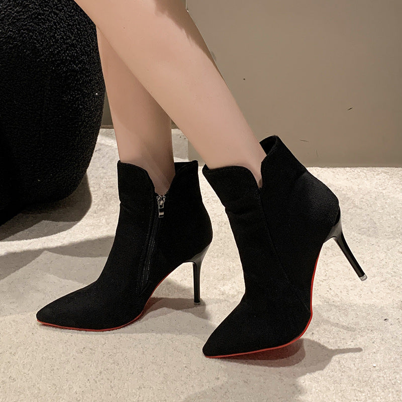 Bottes de Stiletto sexy à fond rouge pour femmes