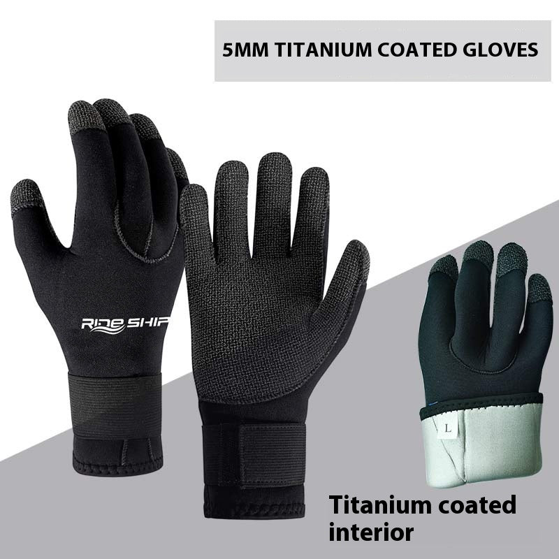 35MM Plongée Mittens résistant à l'usure Kevlar Titanium Revêtement eau chaude antidérapante résistant au froid