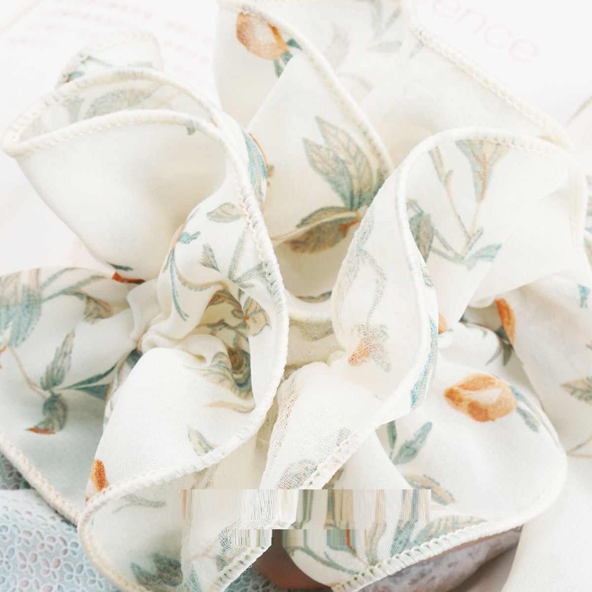Original Retro Large Intestine Hair Band Summer Ribbon Hair Accessory Cute Flower Hair Chain