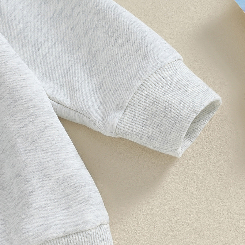 Sweatshirt et pantalons casual Ensemble de deux pièces avec des lettres brodées pour les tout-petits