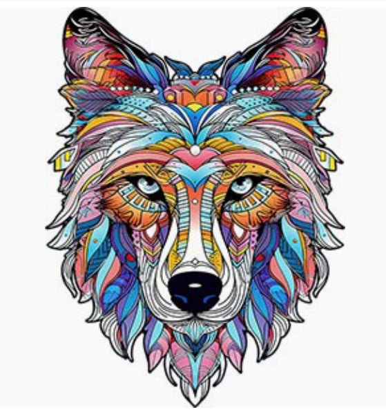 Jouet de Puzzle Irrégulier animal loup puzzle en bois Jouet unisexe