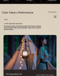 Camping extérieur Lampe Retro Camping Tente Éclairage LED Lumière Haute Luminosité Amb imperméable