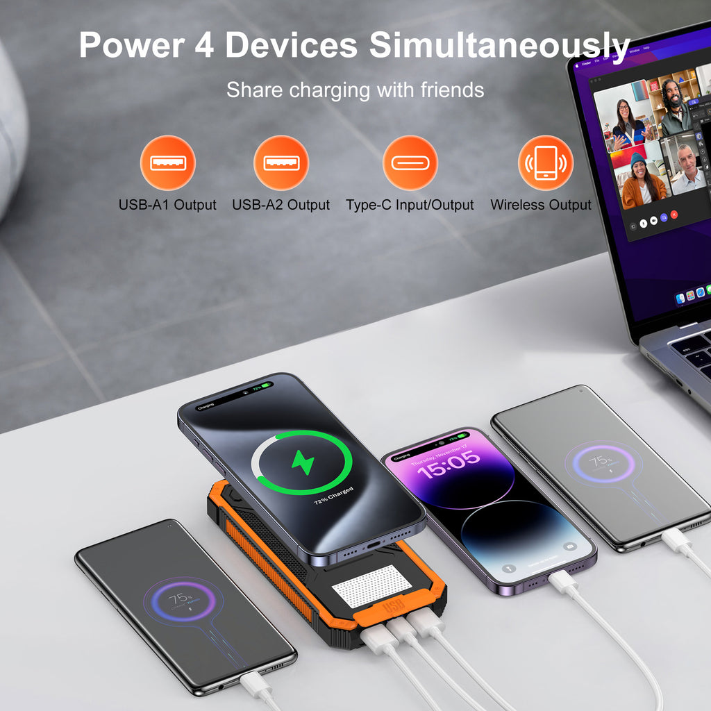 Chargeur solaire externe étanche sans fil