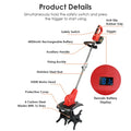 21V Cultivateur électrique sans fil Tiller Powered Garden Tiller avec 4 lames 16 acier Tines