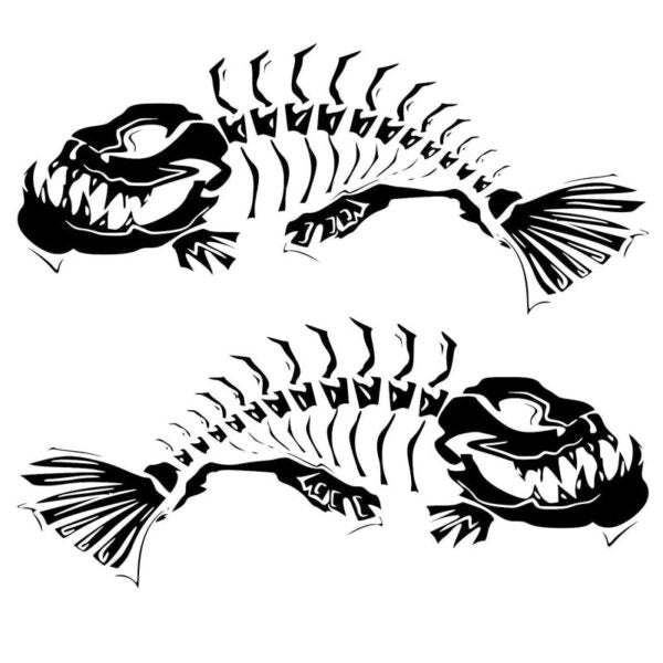 Sticker de voiture de bateau de pêche de petit squelette