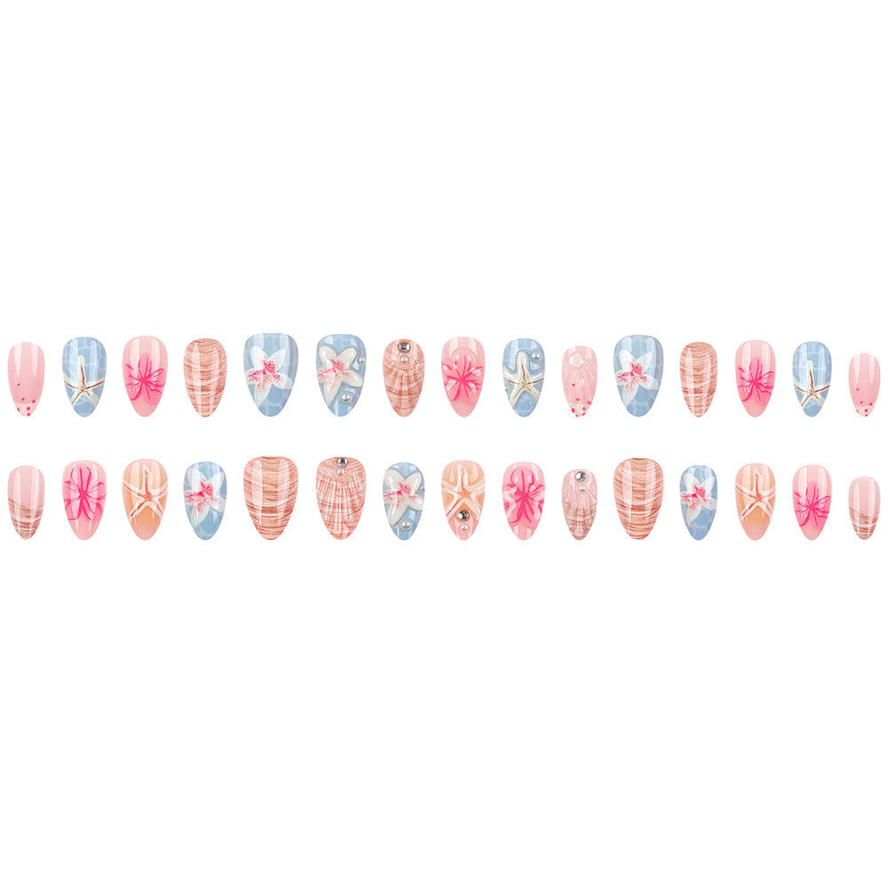 30 morceaux de faux ongles courts en forme d'amande