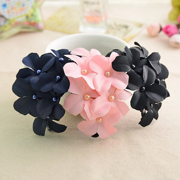 Ladies tissu fait main Six fleurs accessoires de cheveux