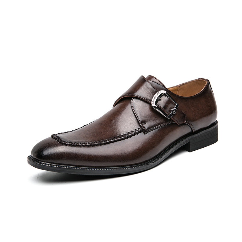 Printemps et automne Mode carré Buckle Robe Basse coupe Chaussures en cuir