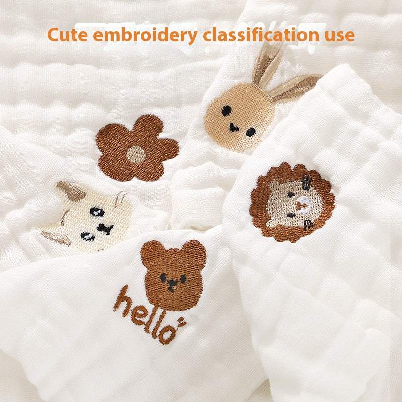 Baby mince classe de coton A Six couches Gauze Petite serviette de salive carrée