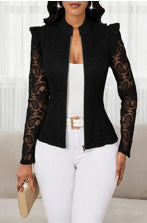 Blazer casual femme avec un collier d'équipage