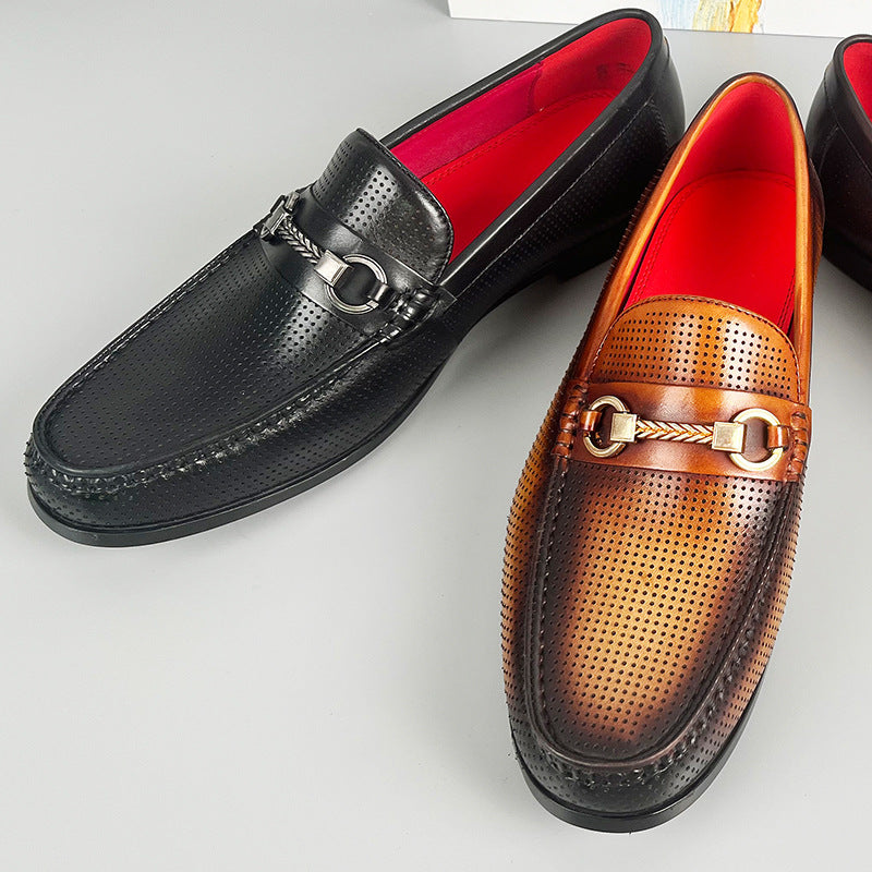 Chaussures en cuir casual d'affaires à la mode Chevalbit Buckle Design Summer Hollow-out Style
