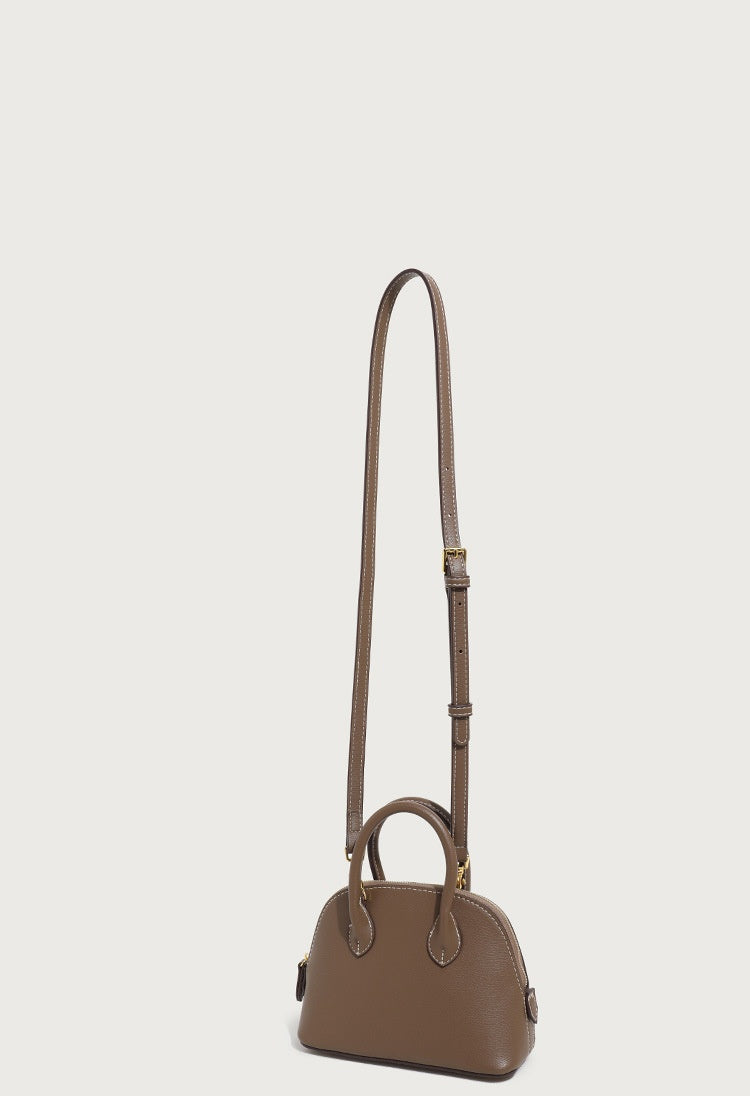 Sac Shell Sac Bolide Sac de Bowling Sac à épaule Sac à main Boston Sac pour femmes - Brown