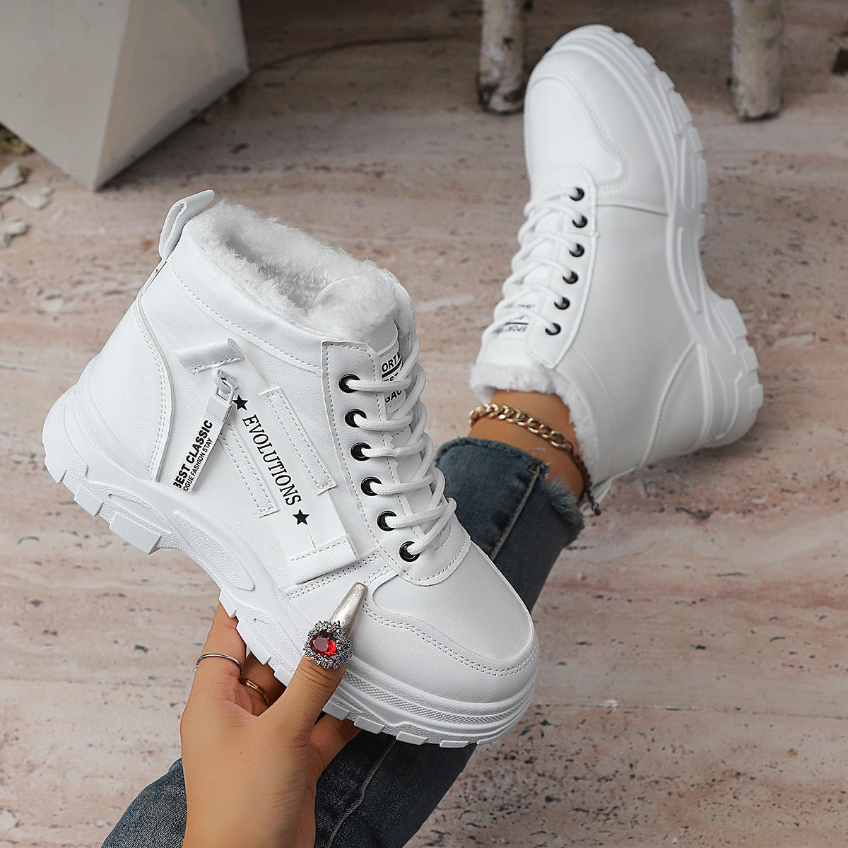 Bottes de neige de taille plus épaisse pour femmes