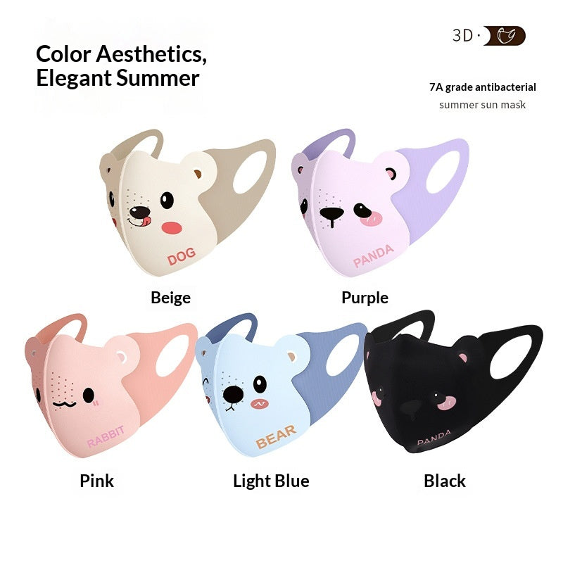 Mignon dessin animé enfants soleil-protection unisexe été UV-proof respirant masque visage