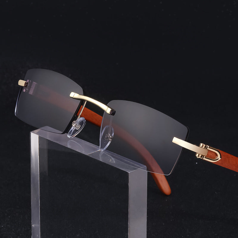 Lunettes de soleil de mode Lunettes de soleil homme ultra-claires sans cadre Marine Diamond Trimming Trend 75
