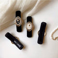 Retro Velvet Audrey Hepburn Élégante rose cheveux Clip côté Clip côté Bangs Barrette