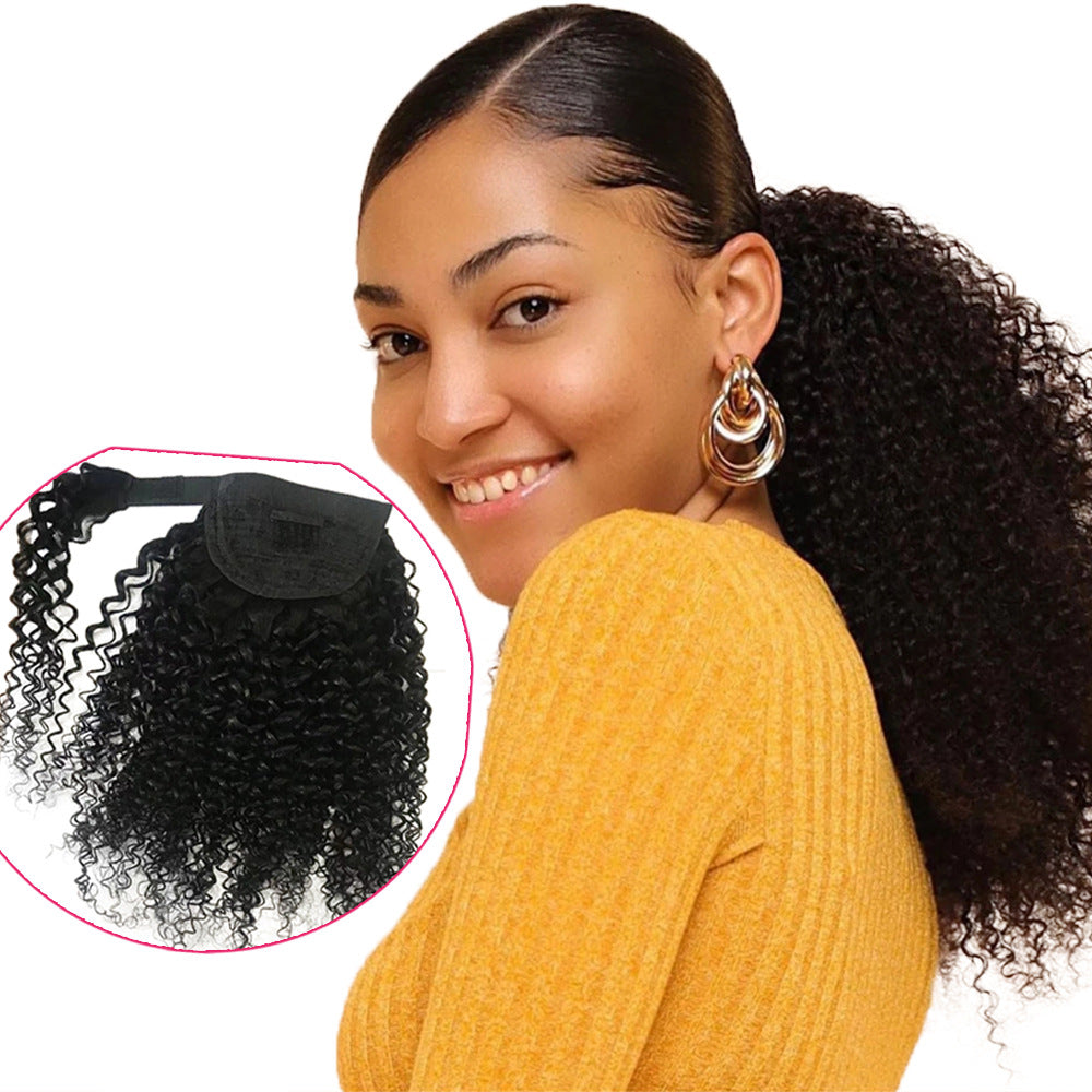 Cheveux humains Ponytail Velcro Couleur naturelle