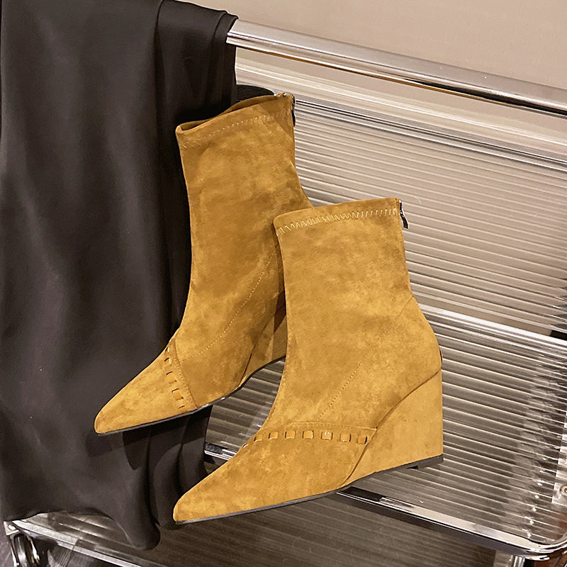 Arrivée d'été British Style Mode confortable pointe pointe talon talon retour zipper Slim A