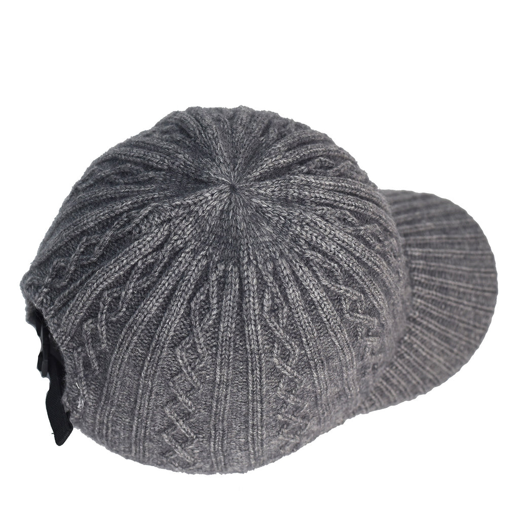 Knitting Laine Cap de baseball Coréen chaud de couleur solide plaque de lumière Peaked Cap