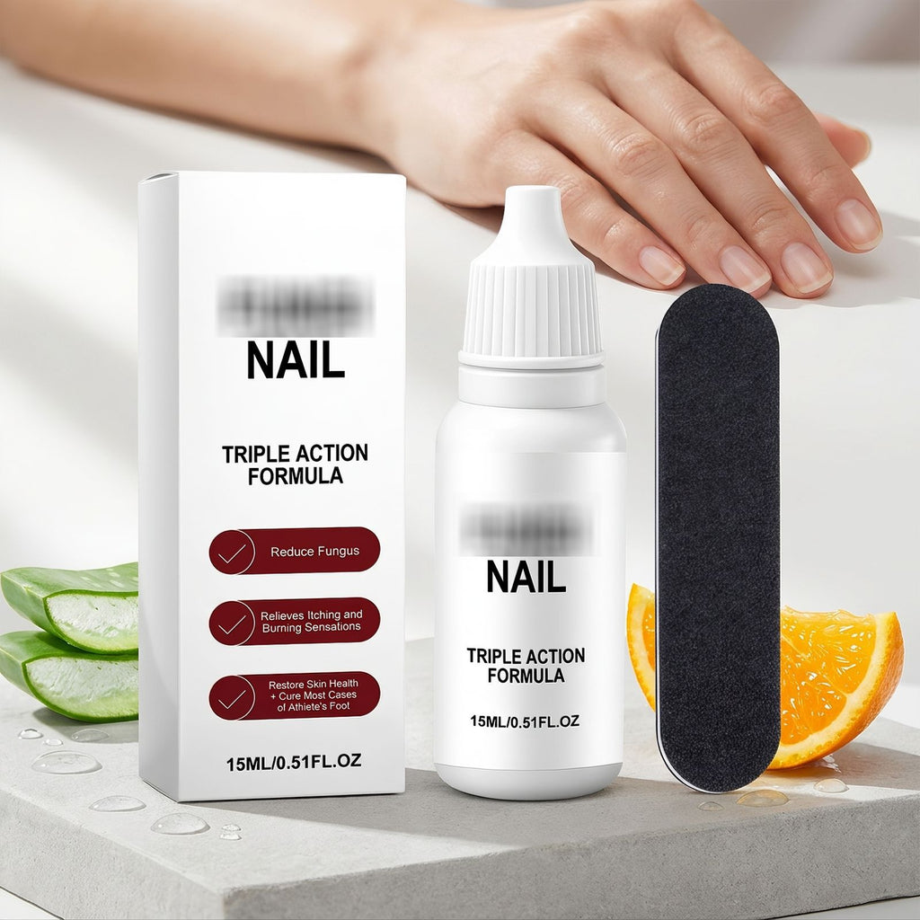 Solution de traitement nettoyante et apaisante pour les gouttes de soin des ongles