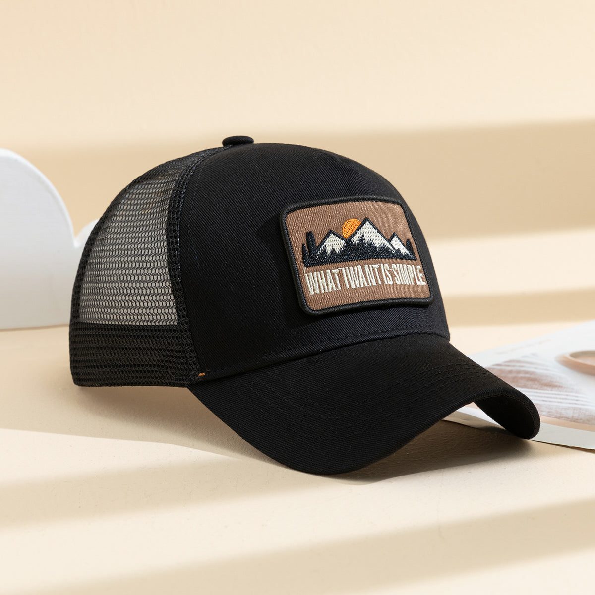 Patchwork homme Sunset Mountain Mesh Casquette de baseball
