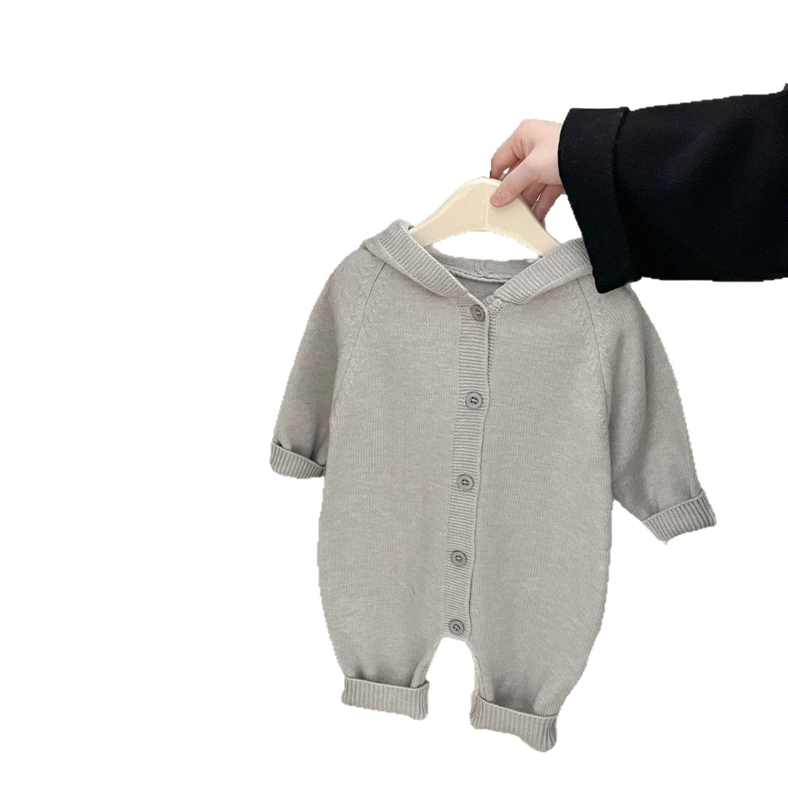 Chic One-piece Outfit avec mignon lapin oreilles pour un bébé premier mois parfait pour Outi extérieur