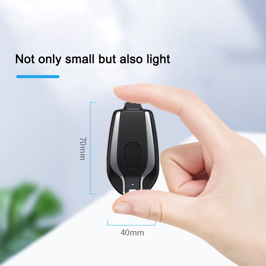 Chargeur de porte-clés d'urgence Mini de 1500mAh avec batterie Mini ultra-compact de type C P