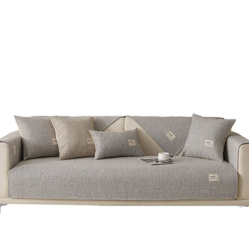 Imitation Coton et Lin Four Seasons Universal Non-slip Canapé Couverture