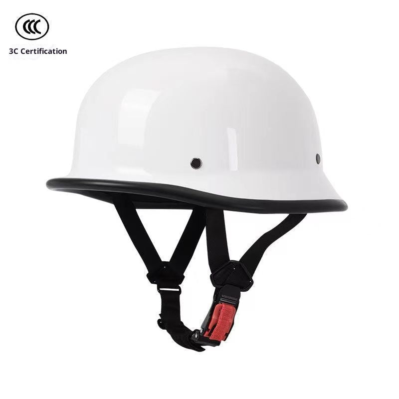Casque de moto simple Retro en acier soldat