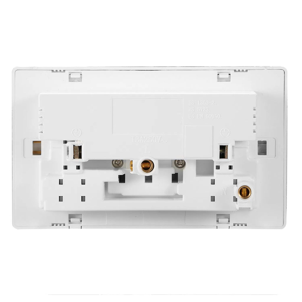 UK Wall Outlet Dual Wall Plug Socket Duplex 2.1A Chargeur mural USB avec éclairage de commutateur de prise I