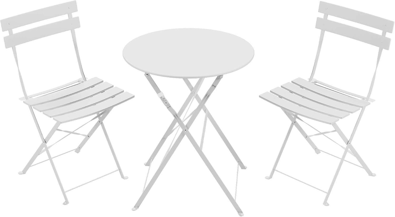 Intérieur Extérieur 3-Piece pliable Bistro Set pliant de meubles de patio extérieur 2 chaises A