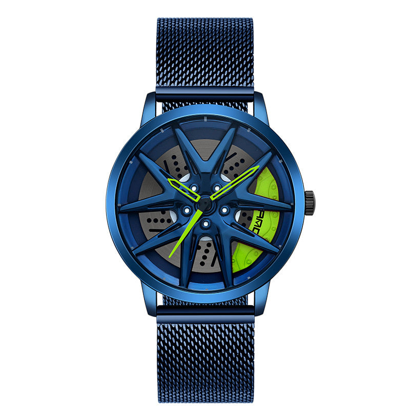 Cool Wheel Personnalité Montre Quartz Hollow Out