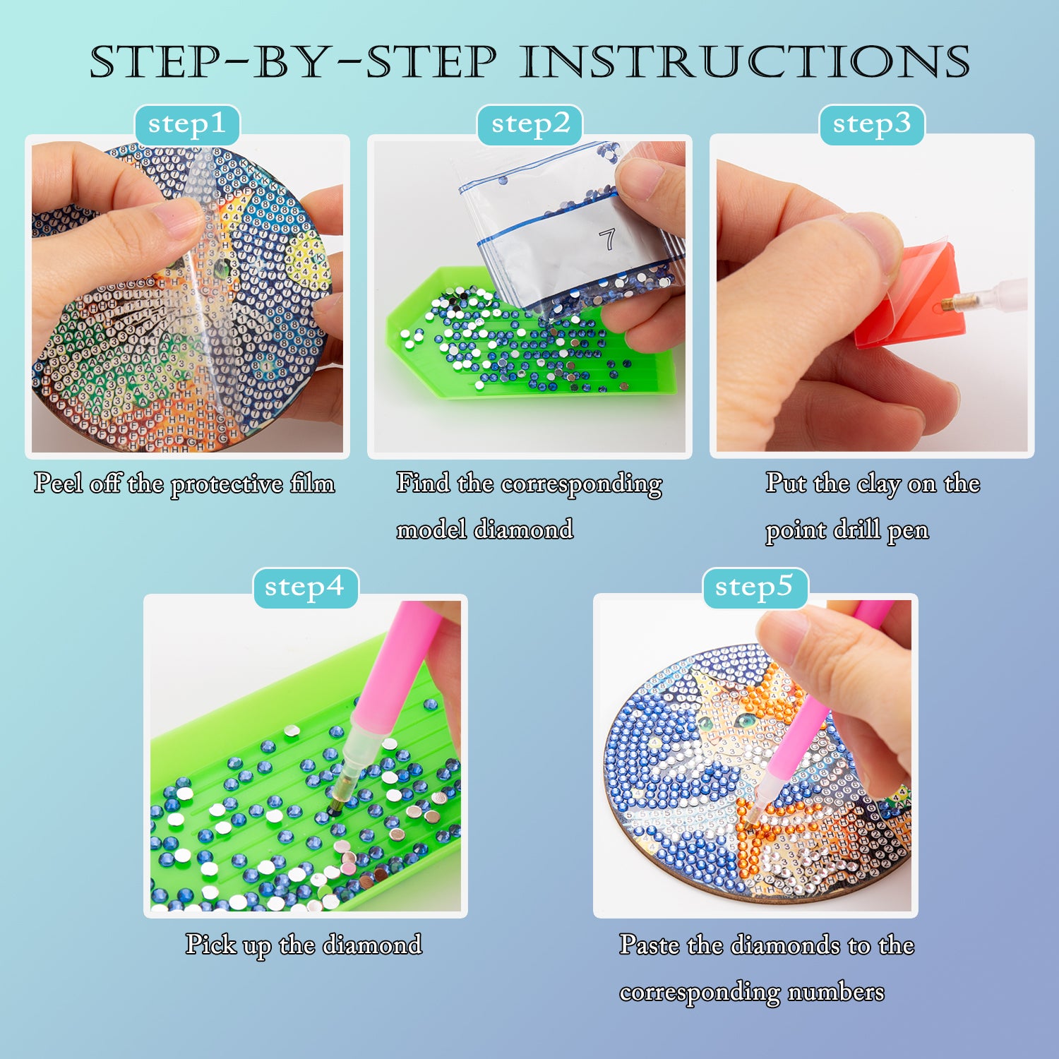 Diamant Art Dessin Coaster avec support