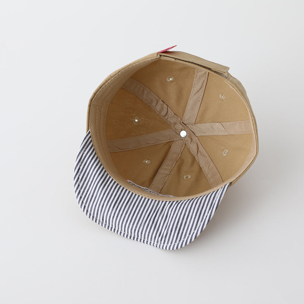 Casquette de baseball brodée à rayures pour enfants en couleur solide
