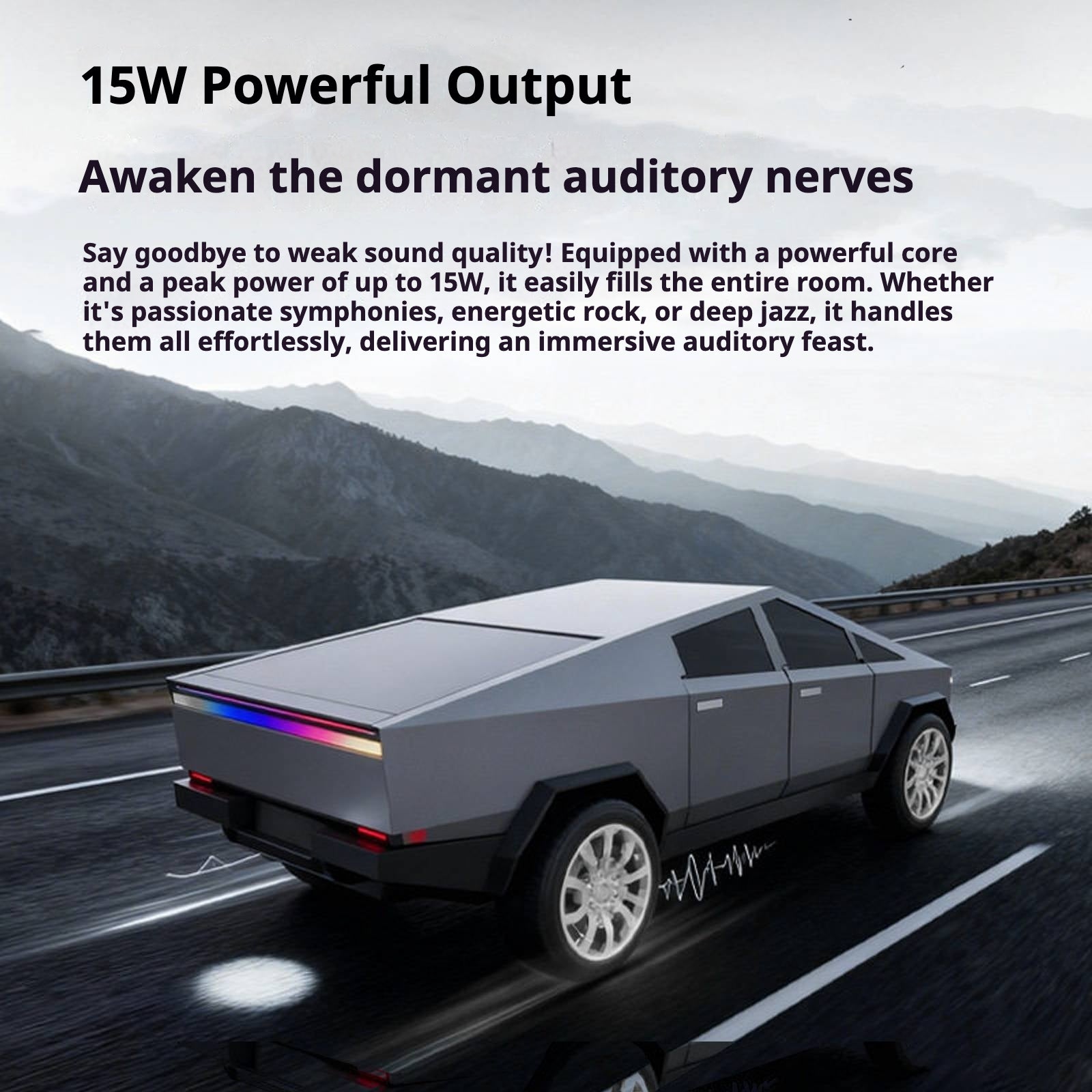 KP-828 Modèle de voiture Bluetooth haut-parleur Cyber Style avec fil d'écran couleur dynamique