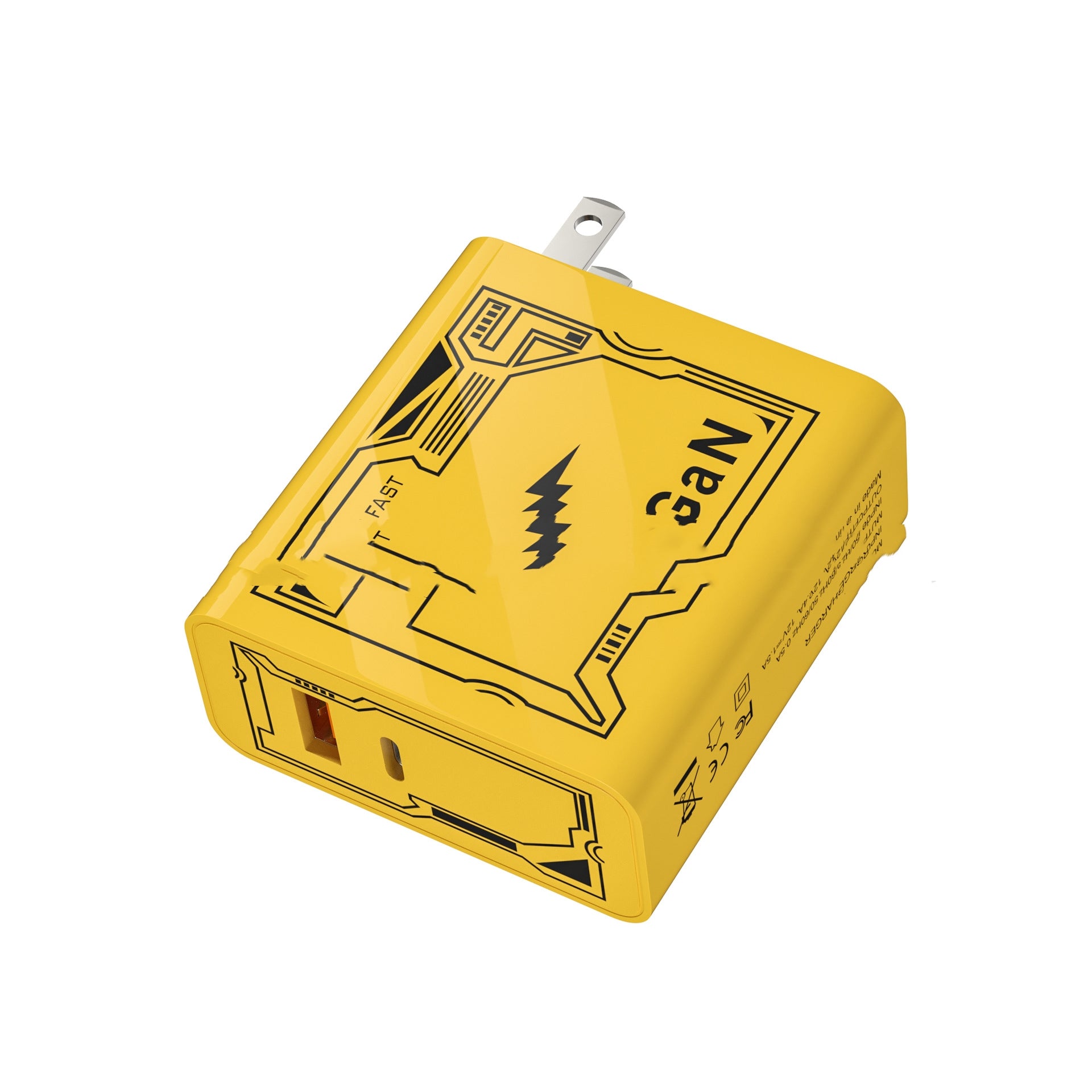 Machine Crustacean A C Chargeur jaune 5v2a Qc30 Charge rapide PD25W Fiche de charge