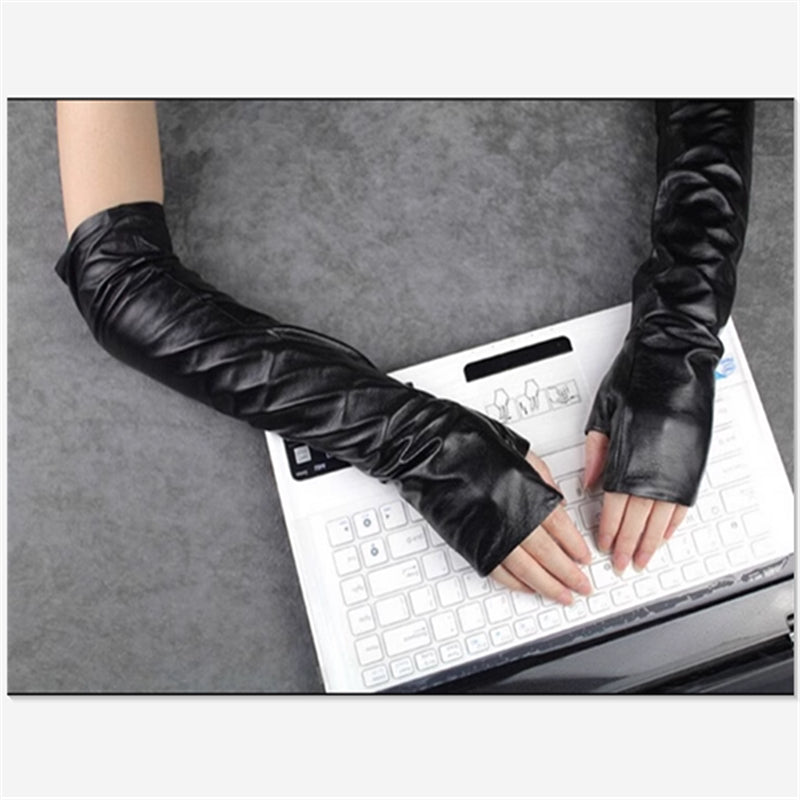 Gants en cuir de mariage de style long pour hommes et femmes