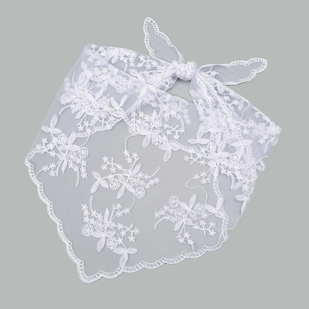 Dentelle florale mariée Triangular Binder Couleur solide Veil mariage Dentelle Veil femmes