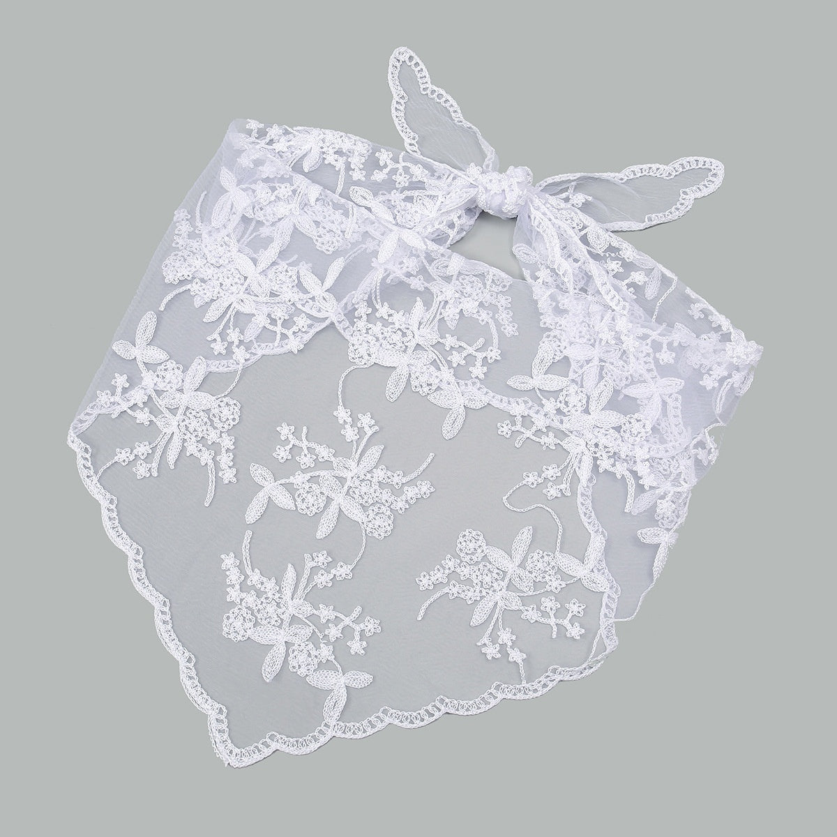 Dentelle florale mariée Triangular Binder Couleur solide Veil mariage Dentelle Veil femmes