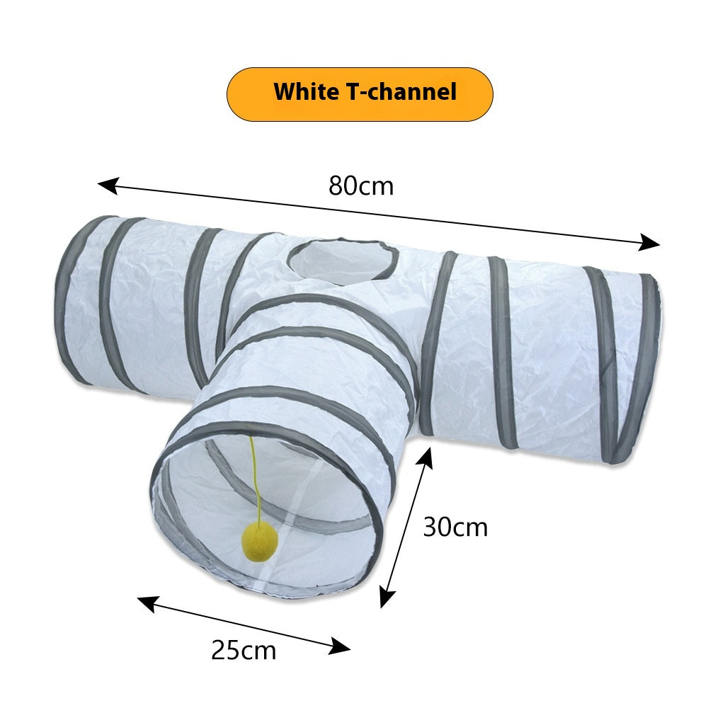 White Cat Tunnel Rolling Dragon Pet Toy Fournitures
