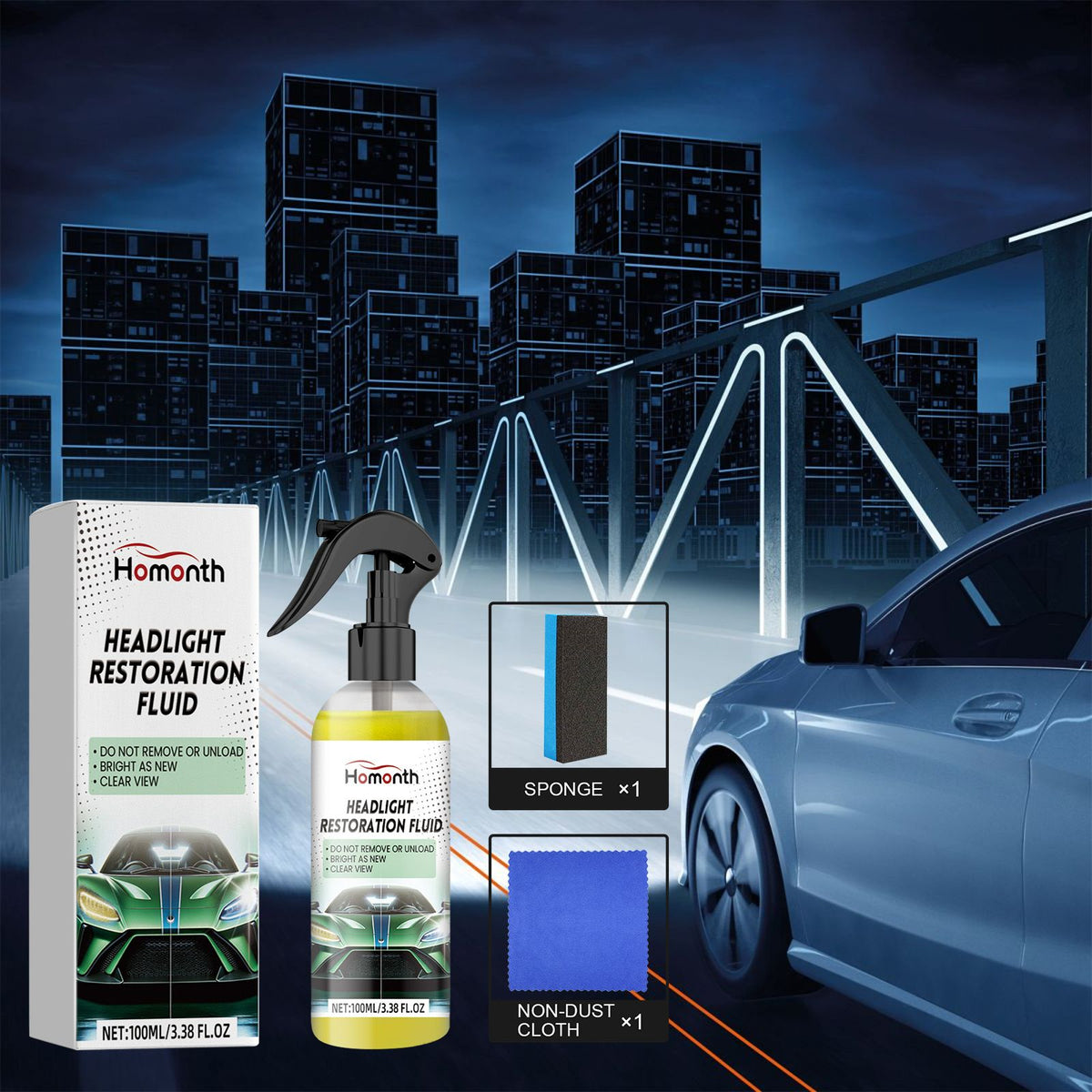 HOMONTH Automotive Headlight Lens Care Kit