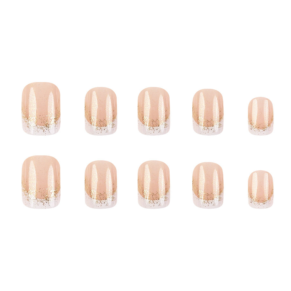 24 pièces de poudre à paillettes carrées courtes graduées graduées Acryliques à la presse