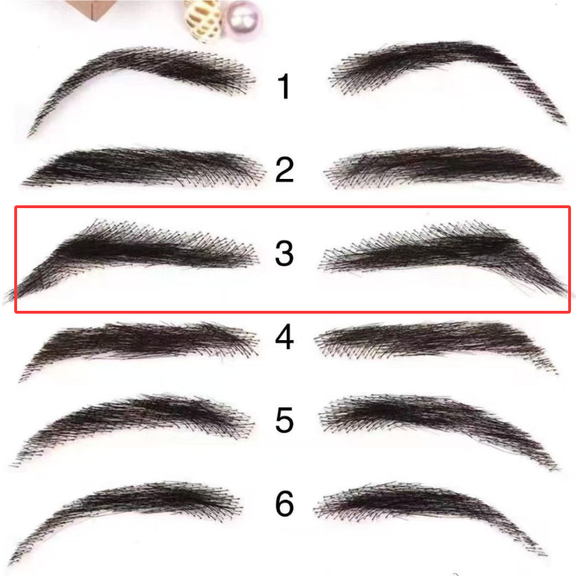 Hommes Crochet faux sourcils invisibles et trois dimensions