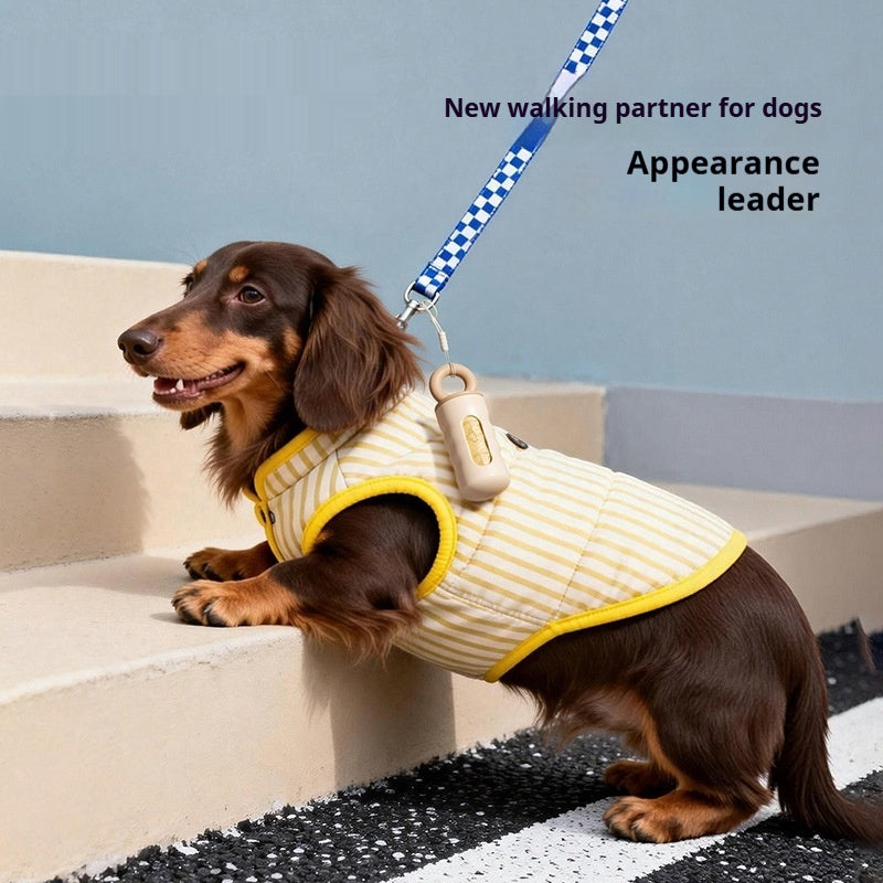 Dog walking pouch with poop bag dispenser to pick up after your dog
