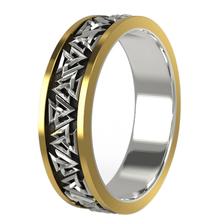 Knot Viking Silver Set Bague Bronze Homme