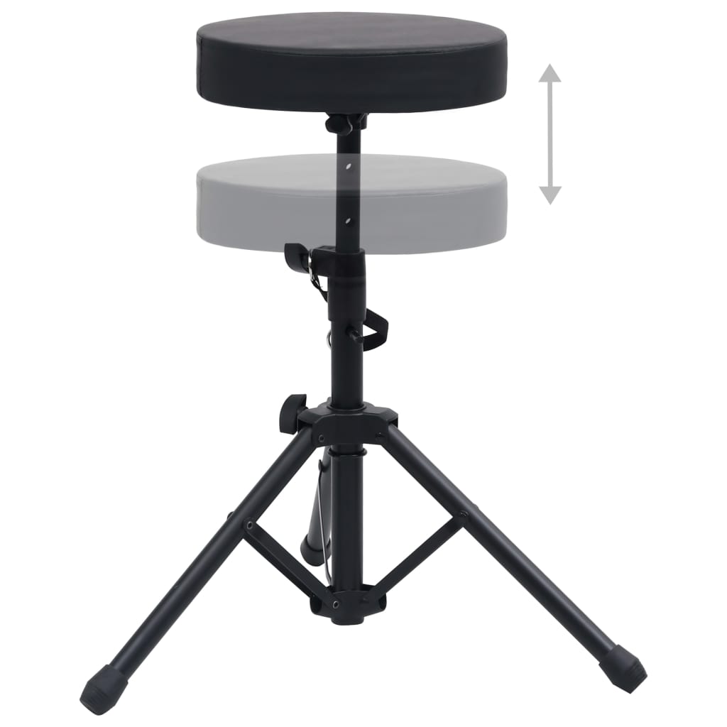 Tabouret de tambour réglable Black Round