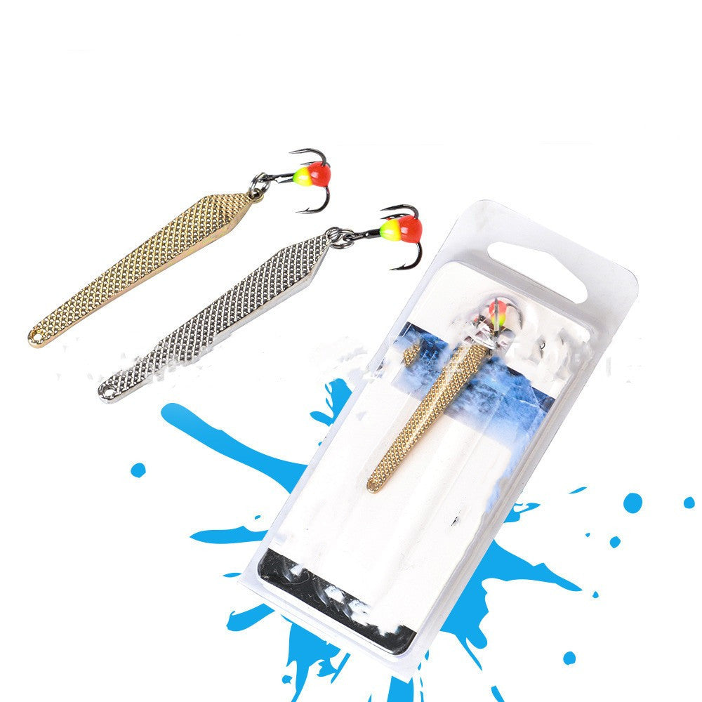 FTK Ice Fishing Road Sub Hard Glitter Metal Spinning False Bait